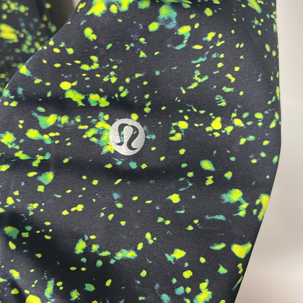 lululemon athletica Black Leggings with Neon Green Speckle Print - Picture 5 of 7